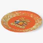 Assiettes En Carton Couleur de Personnaliser d'automne Hello (Angle)