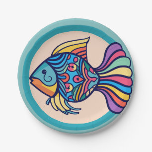 Assiettes En Carton couleur de poisson