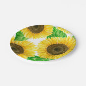 Assiettes En Carton Couleur d'eau des fleurs de soleil (Angle)