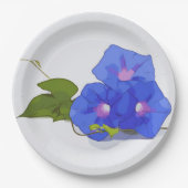 Assiettes En Carton Couleur d'eau des fleurs mauves du matin (Devant)