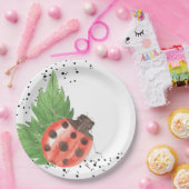 Assiettes En Carton Couleur d'eau douce Ladybug avec Pois (Fête)