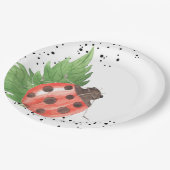 Assiettes En Carton Couleur d'eau douce Ladybug avec Pois (Angle)
