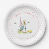 Assiettes En Carton Couleur d'eau mignonne Peter Rabbit 1er anniversai (Devant)