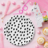 Assiettes En Carton Couleur d'eau noir et blanc (Fête)