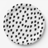 Assiettes En Carton Couleur d'eau noir et blanc (Devant)
