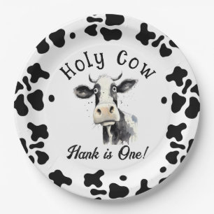 Assiettes En Carton Couleur d'eau Saint-Vache 1er anniversaire