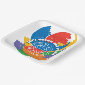 Assiettes En Carton Couleur du monde (Angulaire)