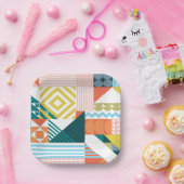 Assiettes En Carton Couleur Motif (Fête)