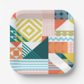 Assiettes En Carton Couleur Motif (Recto)