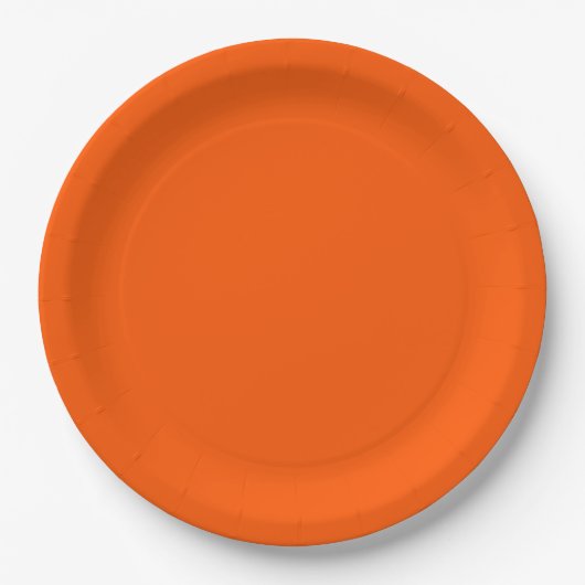 Assiettes En Carton Couleur orange prête à Customiser (Devant)