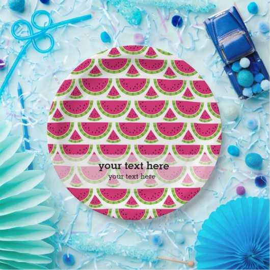 Assiettes En Carton Couleur pastèque (Fête)