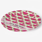 Assiettes En Carton Couleur pastèque (Angle)