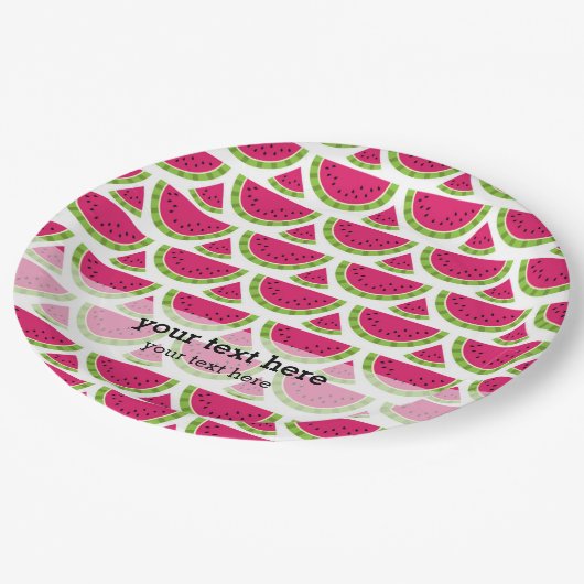 Assiettes En Carton Couleur pastèque (Angle)