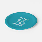 Assiettes En Carton Couleur personnalisée 18e année Anniversaire V14M (Angle)