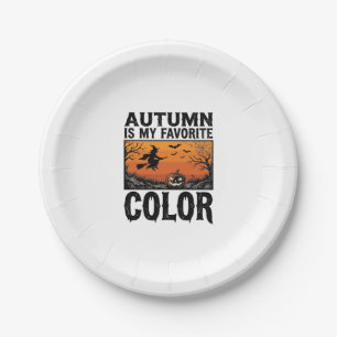 Assiettes En Carton Couleur préférée d'automne Halloween Citrouille Ve