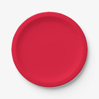 Assiettes En Carton Couleur rouge espagnole solide