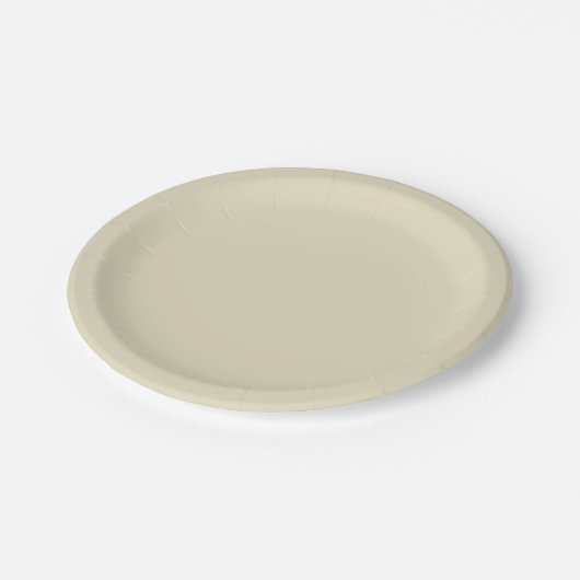 Assiettes En Carton Couleur solide : Beige (Angle)