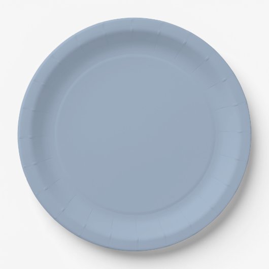 Assiettes En Carton Couleur solide bleu ardoise (Devant)