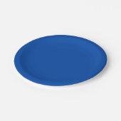 Assiettes En Carton Couleur solide bleu Cobalt (Angle)