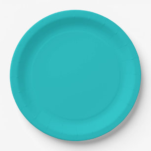 Assiettes En Carton Couleur solide clair turquoise