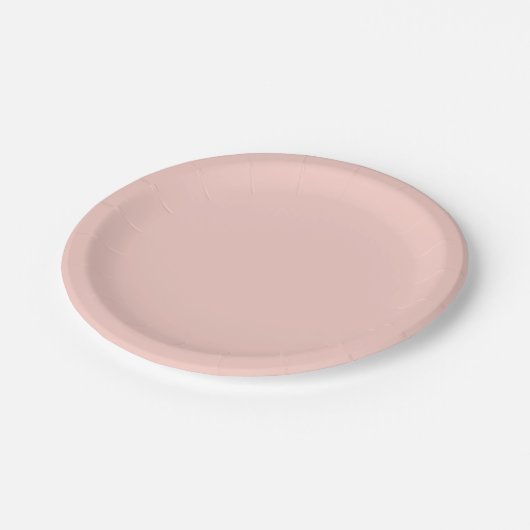 Assiettes En Carton Couleur solide de sel rose (Angle)