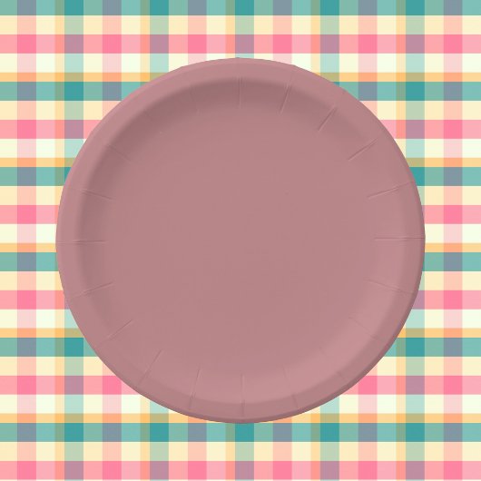 Assiettes En Carton Couleur solide Rose poussiéreux