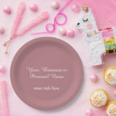 Assiettes En Carton couleur solide rose poussiéreux (Fête)