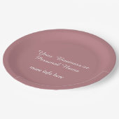 Assiettes En Carton couleur solide rose poussiéreux (Angle)