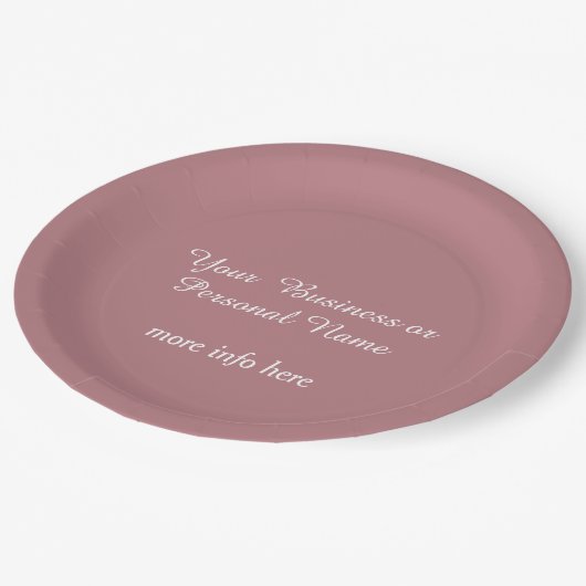 Assiettes En Carton couleur solide rose poussiéreux (Angle)