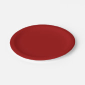 Assiettes En Carton Couleur solide rouge Crimson (Angle)