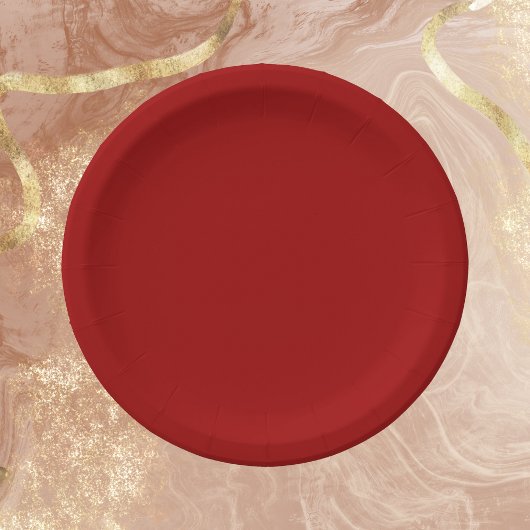 Assiettes En Carton Couleur solide rouge Crimson
