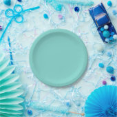 Assiettes En Carton Couleur solide : Turquoise Aqua (Fête)