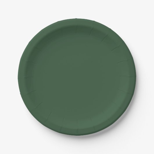 Assiettes En Carton Couleur solide vert émeraude foncé (Devant)
