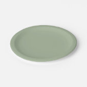 Assiettes En Carton Couleur solide vert Laurel (Angle)