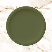 Assiettes En Carton Couleur solide verte de l'Armée