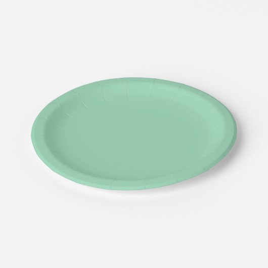 Assiettes En Carton Couleur solide verte marine (Angle)