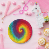 Assiettes En Carton Couleur Super Cool Rainbow Swirl Tie (Fête)