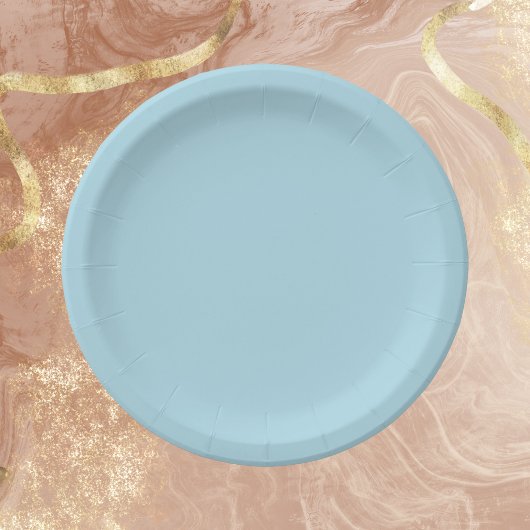 Assiettes En Carton Couleur uni bleu clair