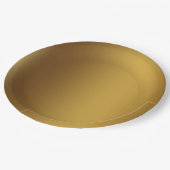 Assiettes En Carton Couleur uni or brossé (Angle)