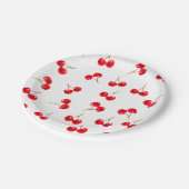 Assiettes En Carton couleur vive cerise motif (Angle)