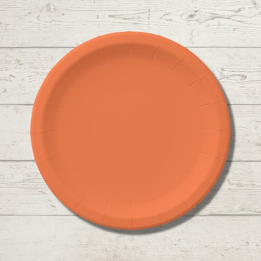 Assiettes En Carton Couleur vive orange brûlée