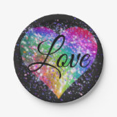 Assiettes En Carton Couleurs arc-en-ciel déclenchant parties scintilla (Devant)