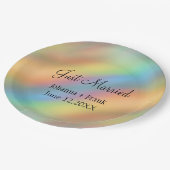 Assiettes En Carton Couleurs arc-en-ciel juste mariées Abstraites (Angle)