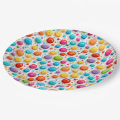 Assiettes En Carton Couleurs arc-en-ciel mures Motif Pois (Angle)