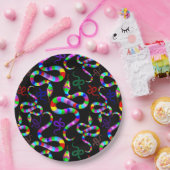 Assiettes En Carton Couleurs arc-en-ciel psychédéliques serpent (Fête)