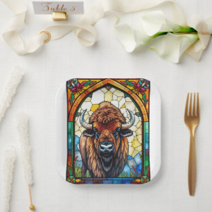 Assiettes En Carton Couleurs Audacieuses Bison Buffalo Cottagecore Imp