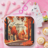 Assiettes En Carton Couleurs automnales Art Friendsgiving (Fête)