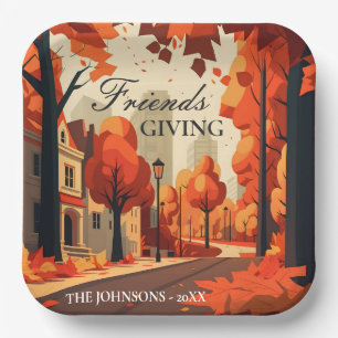 Assiettes En Carton Couleurs automnales Art Friendsgiving