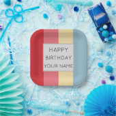 Assiettes En Carton Couleurs de bonbons Frappes verticales (Fête)