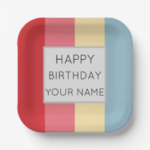 Assiettes En Carton Couleurs de bonbons Frappes verticales